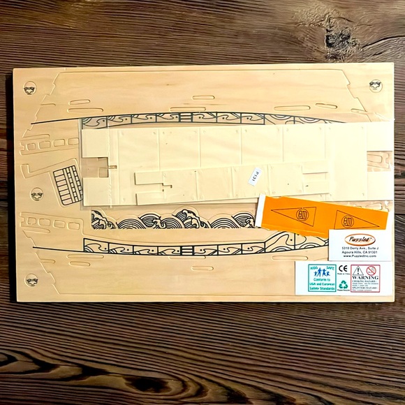 Ancient Sailboat & Apache Helicopter Wood Craft Puzzles - Picture 5 of 9